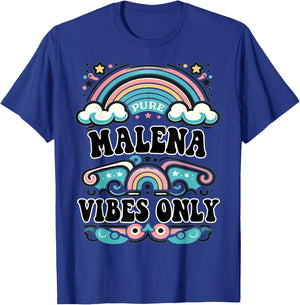 MALENA Vibes Only Cute Retro Girls MALENA Name T-Shirt - T-Shirt | Royal