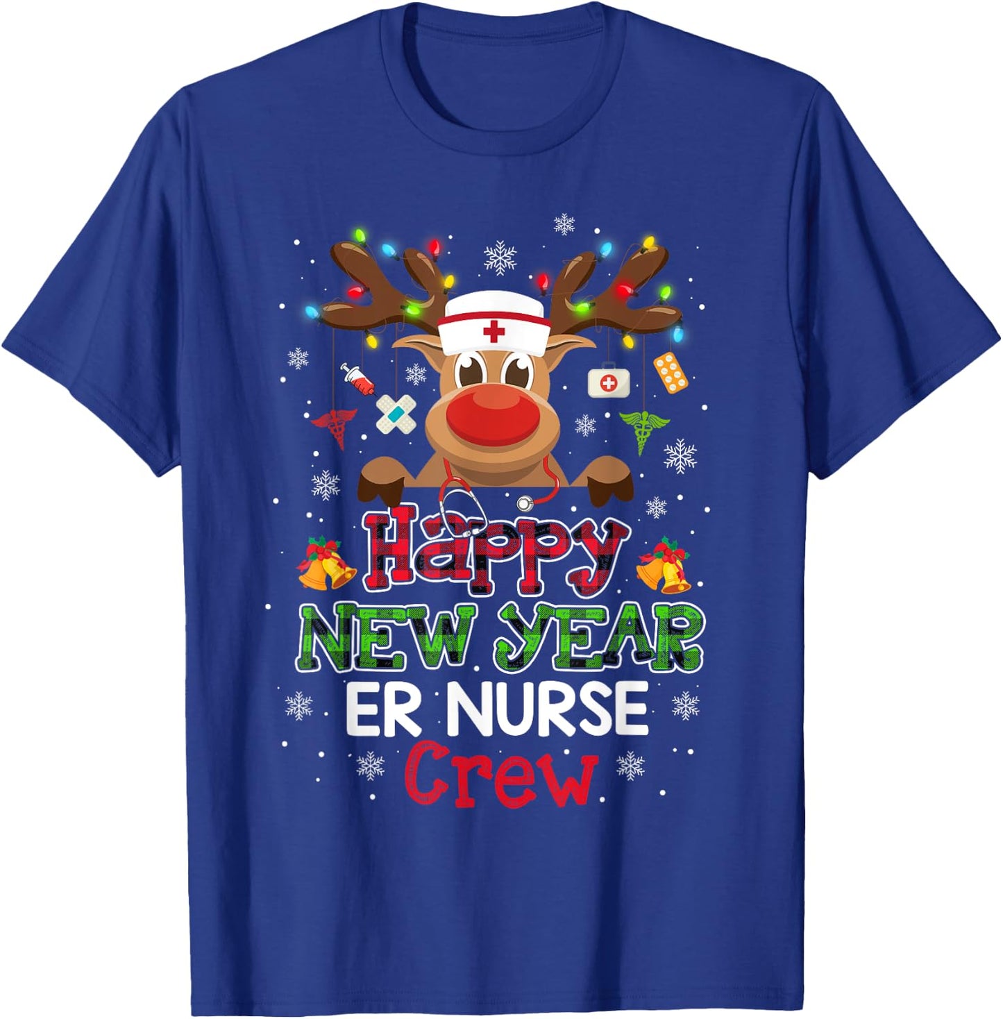 Happy New Year ER Nurse Crew Christmas Lovely Gifts T-Shirt - T-Shirt | Royal