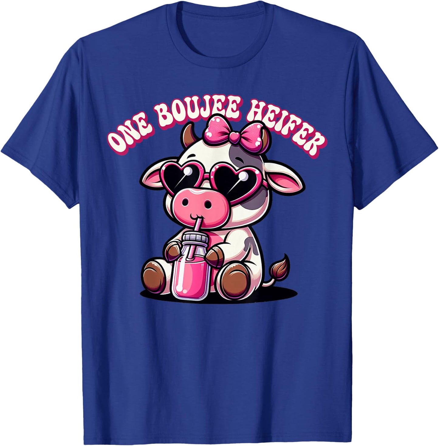One Boujee Heifer Highland Cow Valentine Women T-Shirt - T-Shirt | Royal