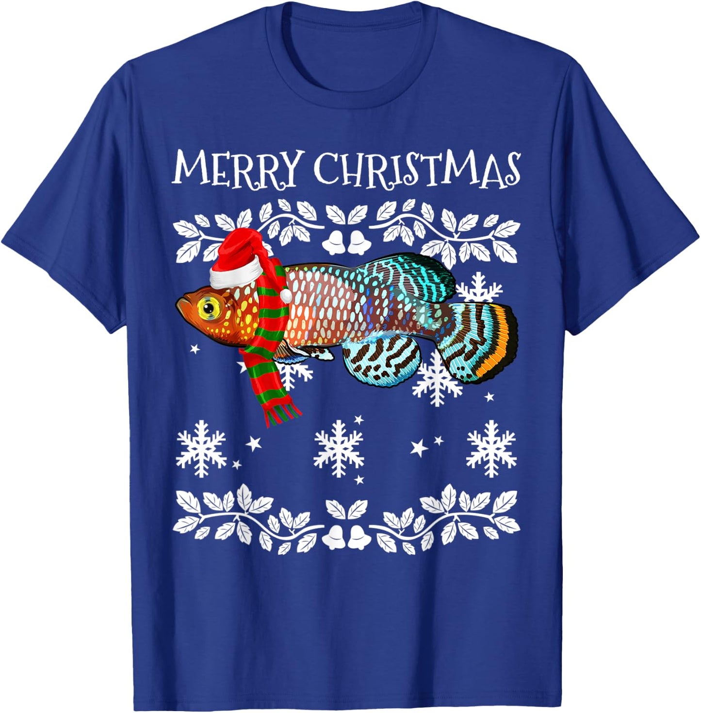 Fish Merry Christmas Ornament Killifish Ugly Xmas T-Shirt - T-Shirt | Royal