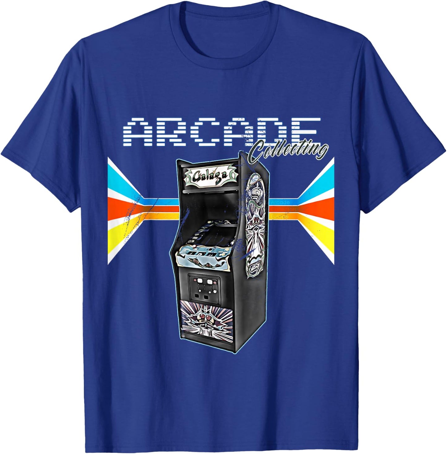 Arcade Cabinet Machine 1970 1980 1990 Video Game Collection T-Shirt - T-Shirt | Royal