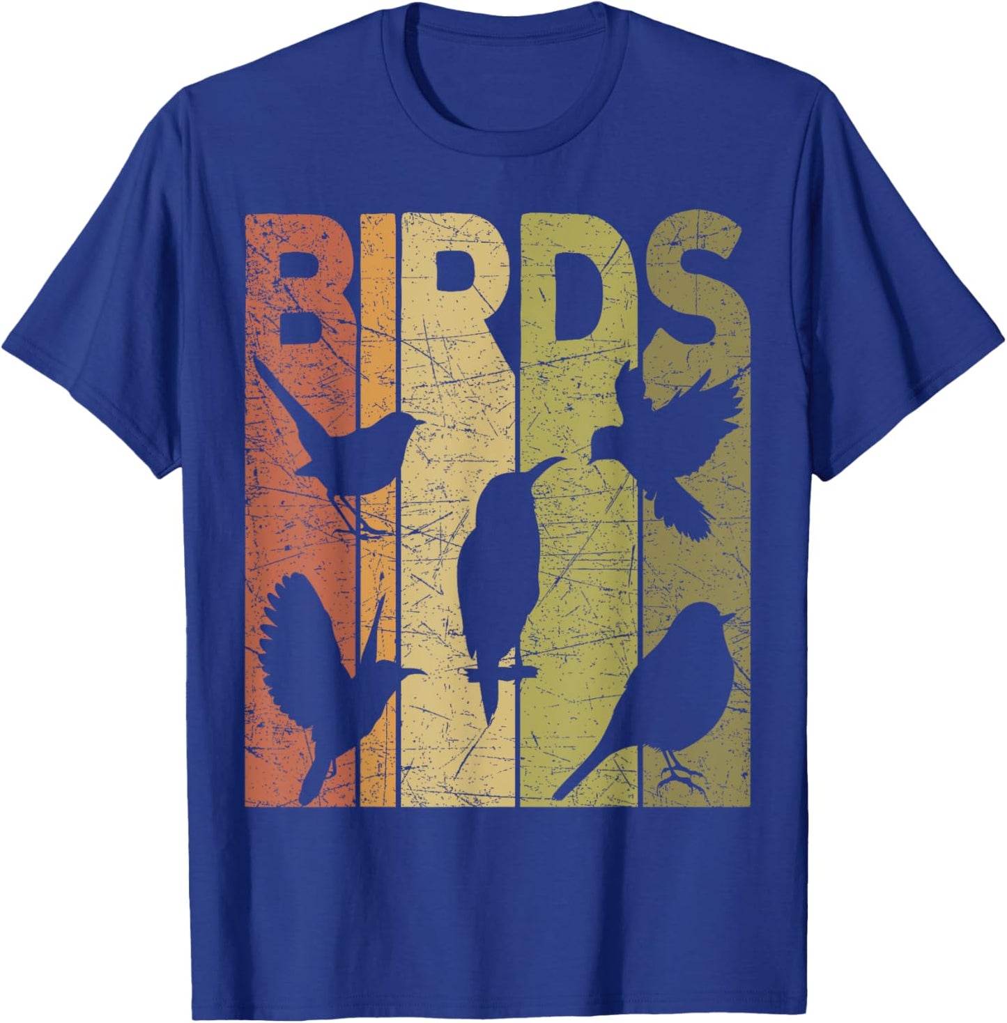 Birds Vintage Birdwatching Retro Ornithology Birdwatcher T-Shirt - T-Shirt | Royal
