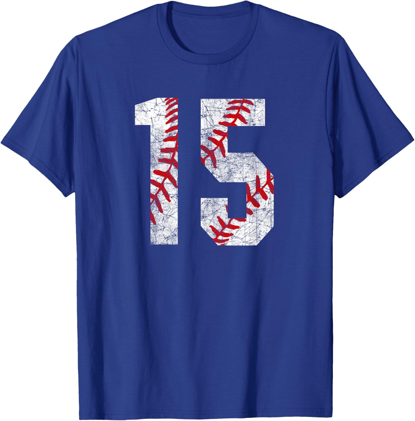 Vintage Baseball Mom #15 Jersey Baseball Favorite Player T-Shirt - T-Shirt | Royal