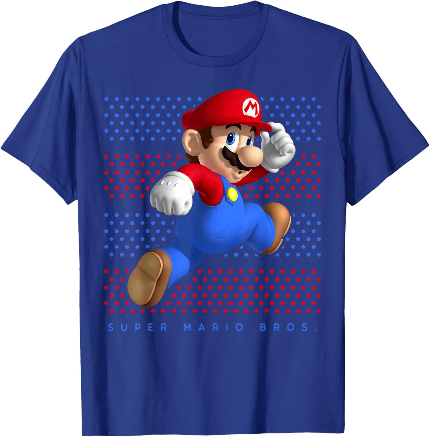 Super Mario Running Polka Dots T-Shirt - T-Shirt | Royal