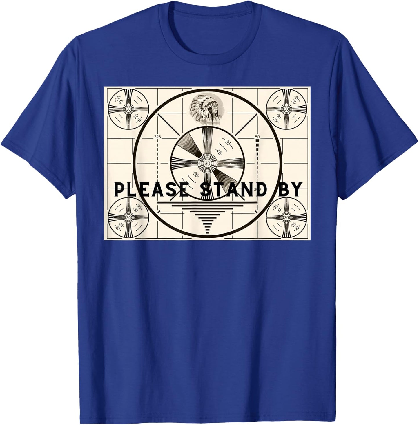 Vintage Old Test Pattern Please Stand by TV T-Shirt - T-Shirt | Royal