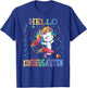 Hello Kindergarten Cute Unicorn First Day Of School Gifts T-Shirt - T-Shirt | Royal