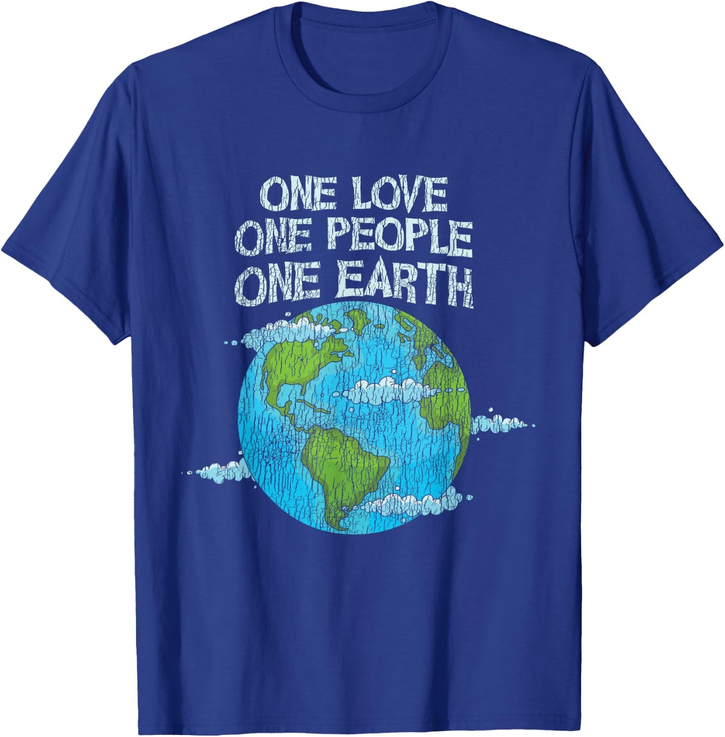 One Love One People Planet Climate Change Earth Day T-Shirt - T-Shirt | Royal