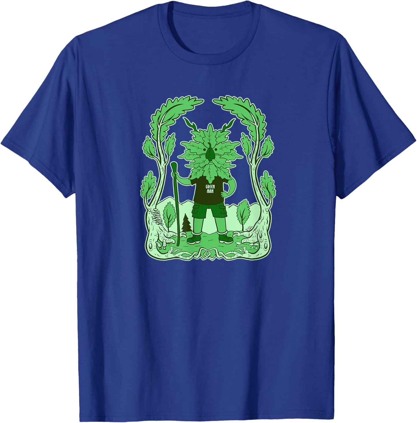 Mystic Green Man Nature Pagan Outdoors Forest Wilderness T-Shirt - T-Shirt | Royal
