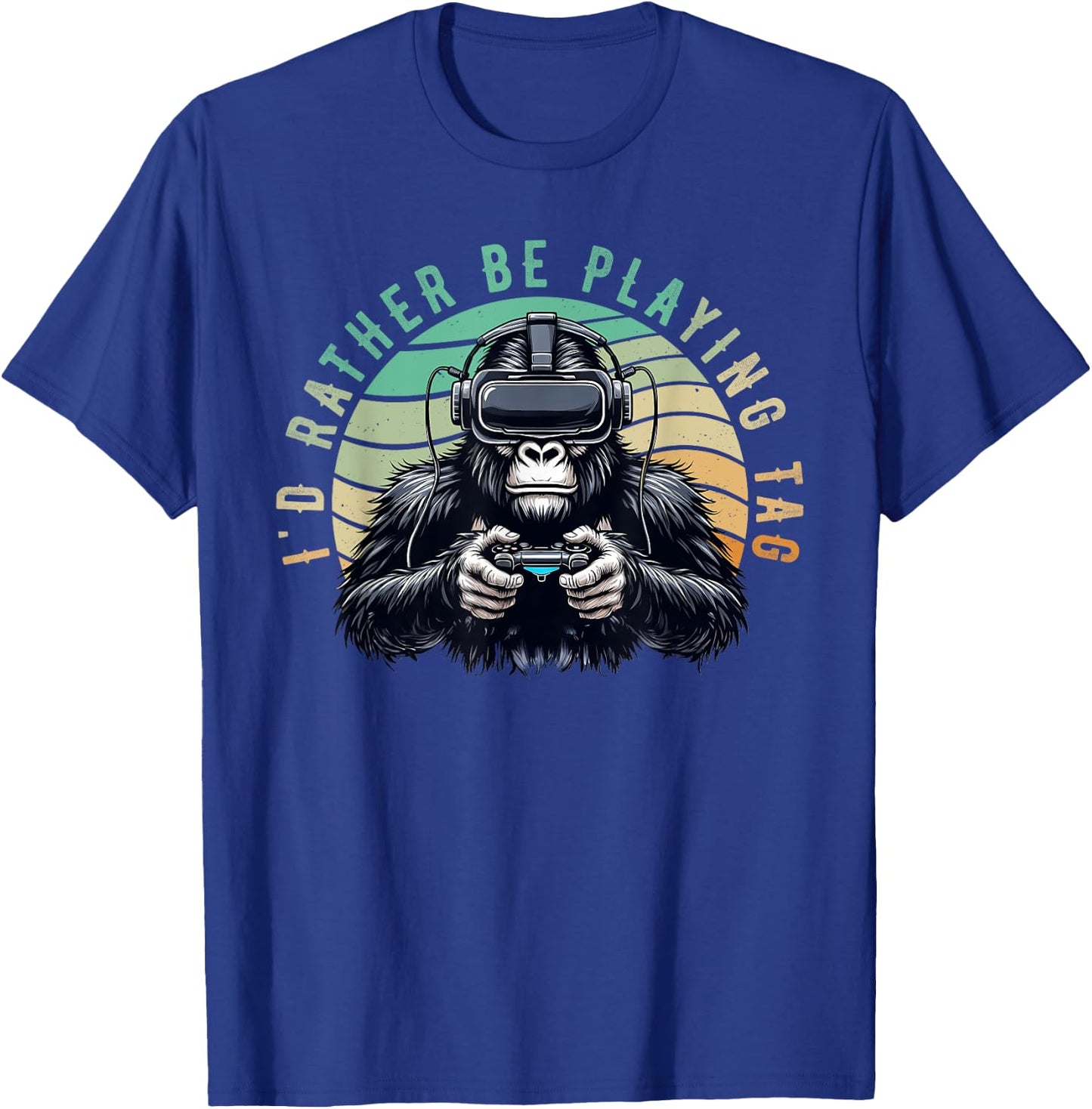 I'd Rather Be Playing Tag Monke Tag VR Monke Gamer T-Shirt - T-Shirt | Royal