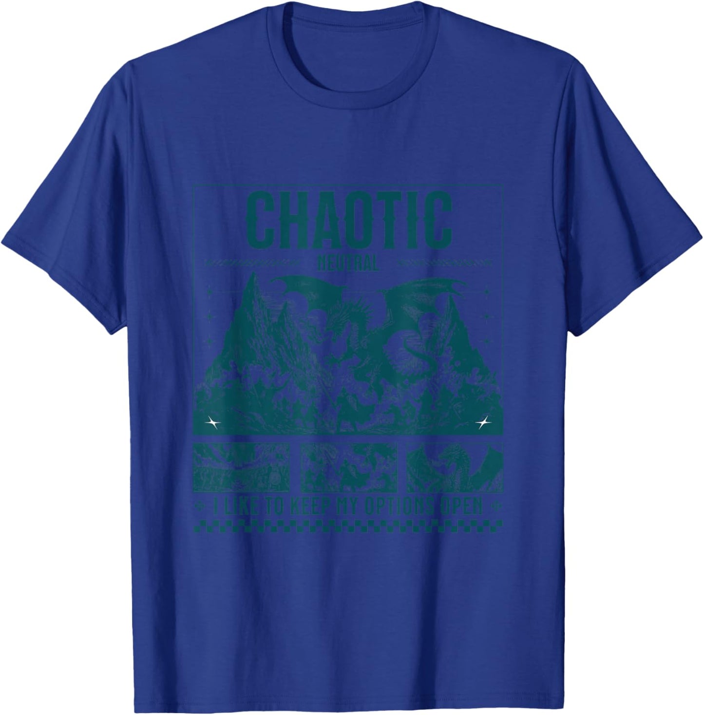 Chaotic Neutral Alignment Funny Roleplaying Character T-Shirt - T-Shirt | Royal