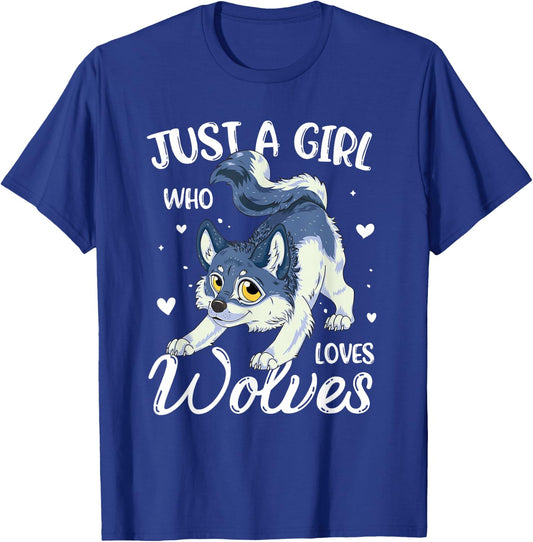 Just A Girl Who Loves Wolves Wolf Lover Women T-Shirt - T-Shirt | Royal