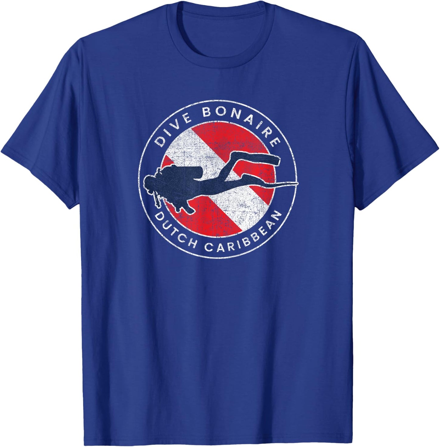 Retro Dive Bonaire Scuba Diver Vintage Dive Flag T-Shirt - T-Shirt | Royal