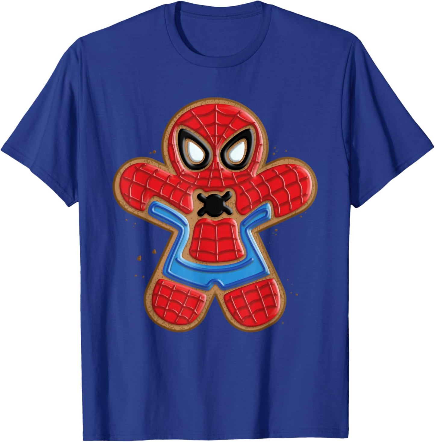 Marvel Spider-Man Holiday Christmas Gingerbread Man Cookie T-Shirt - T-Shirt | Royal