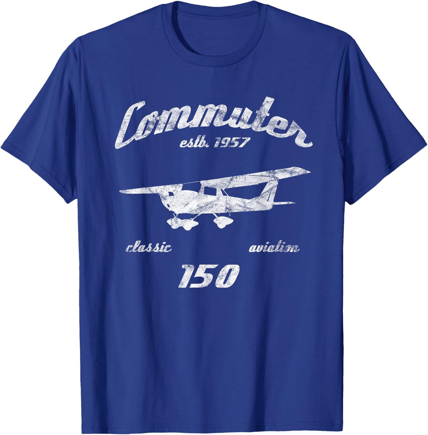 C150 Commuter Airplane C-150 Classic Aviation Vintage Pilot T-Shirt - T-Shirt | Royal