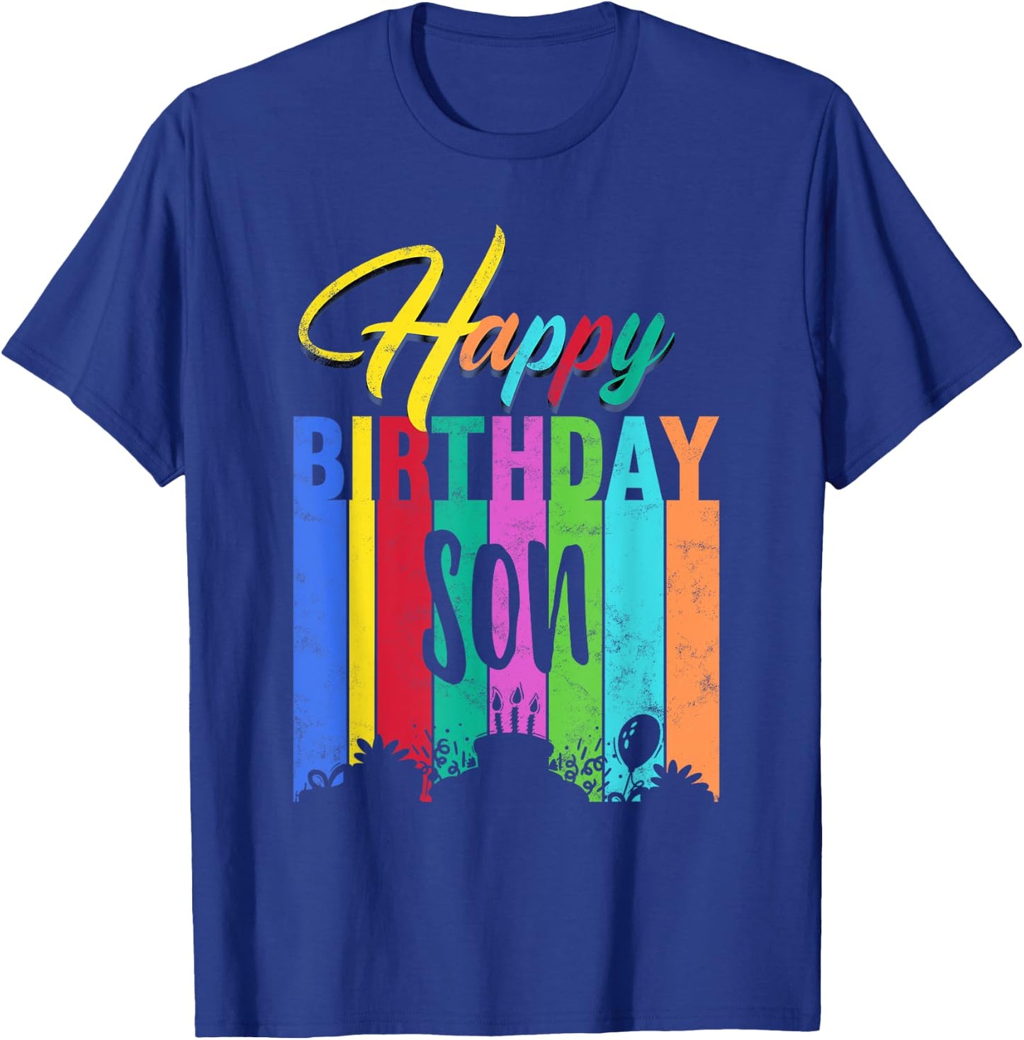 Happy Birthday Son Personalized Name Gift Custom B-day T-Shirt - T-Shirt | Royal