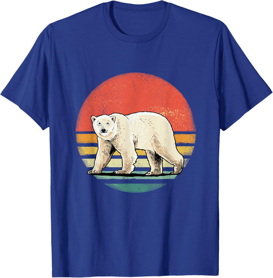 Vintage Polar Bear Retro Arctic Animal Bear Lover T-Shirt - T-Shirt | Royal
