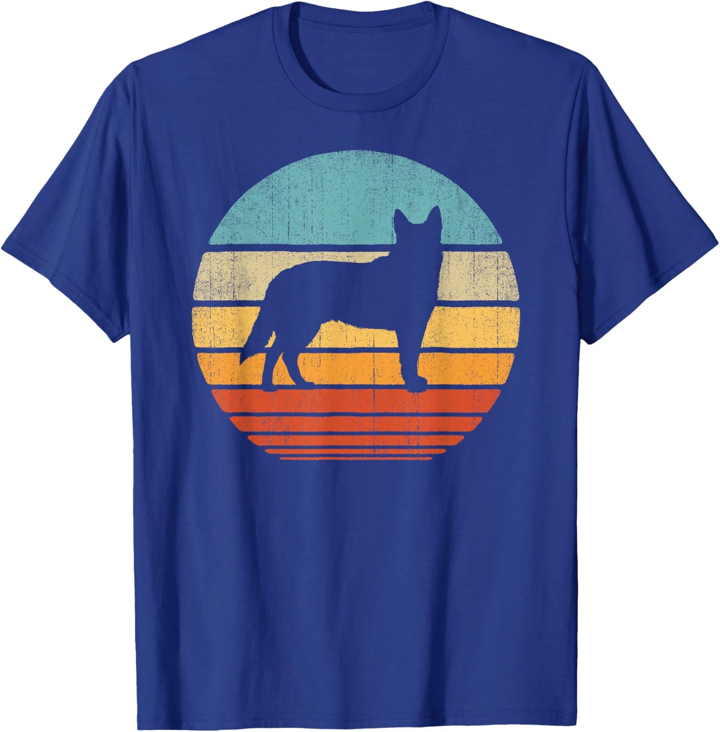 Blue Heeler Australian Cattle Dog Retro Vintage 70s Sunset T-Shirt - T-Shirt | Royal