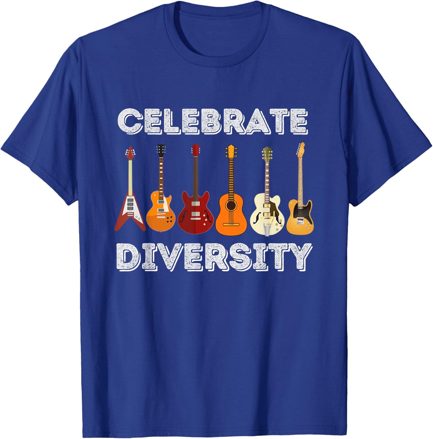 Celebrate Diversity - Funny Guitar Lover & Guitarist Gift Small T-Shirt - T-Shirt | Royal