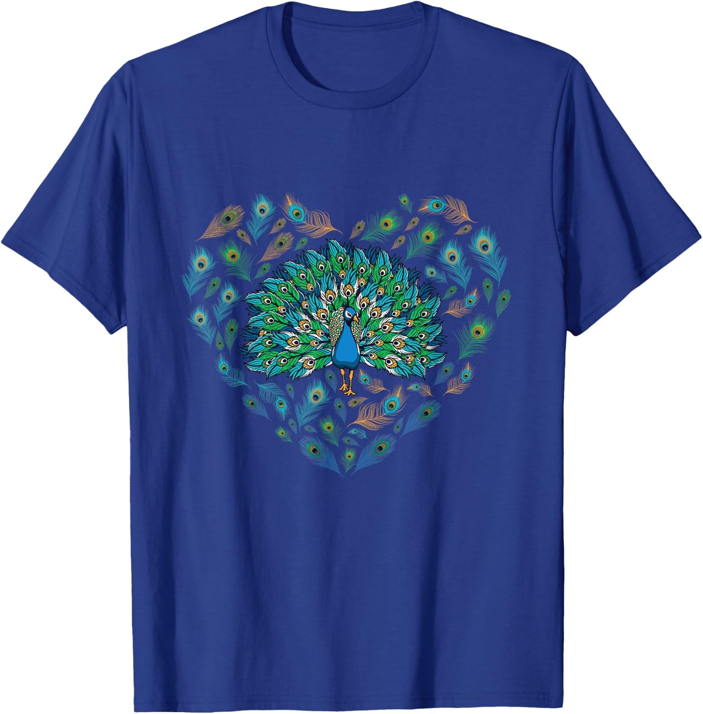 Peacock Decorative Colorful Peacock love heart men women kid T-Shirt - T-Shirt | Royal