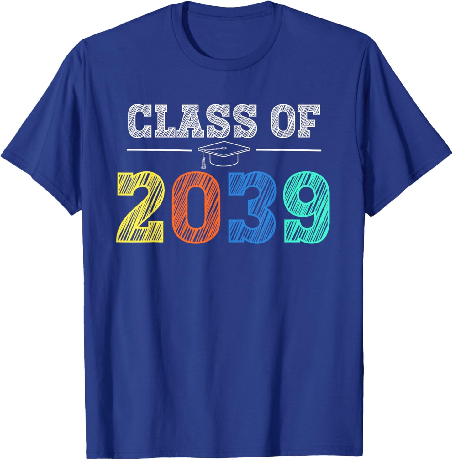 Class of 2039 Grow With Me First Day of School Graduation T-Shirt - T-Shirt | Royal