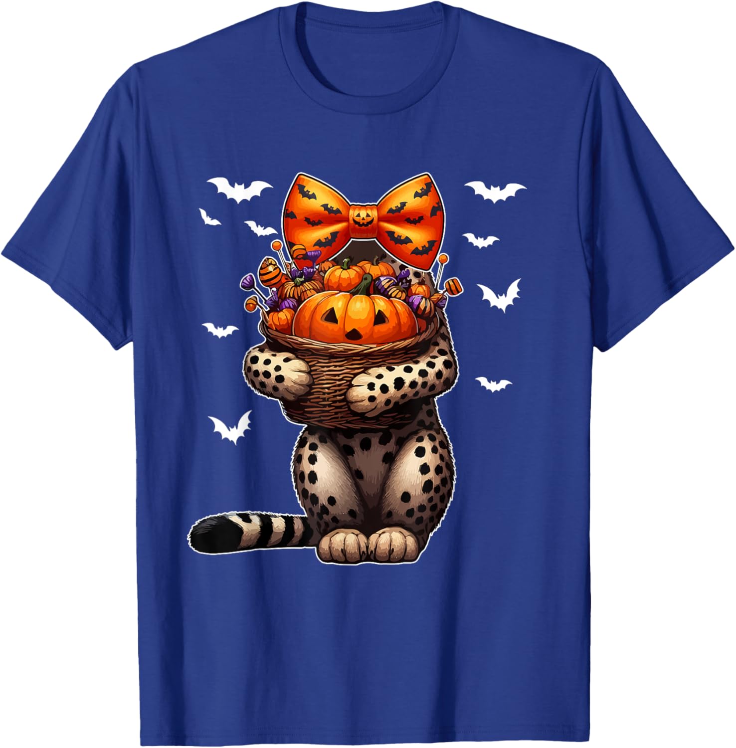 Halloween Costume Cosplay Cheetah Bow Tie Carved Pumpkin T-Shirt - T-Shirt | Royal