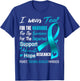 I Wear Teal For Trigeminal Neuralgia Awareness T-Shirt - T-Shirt | Royal