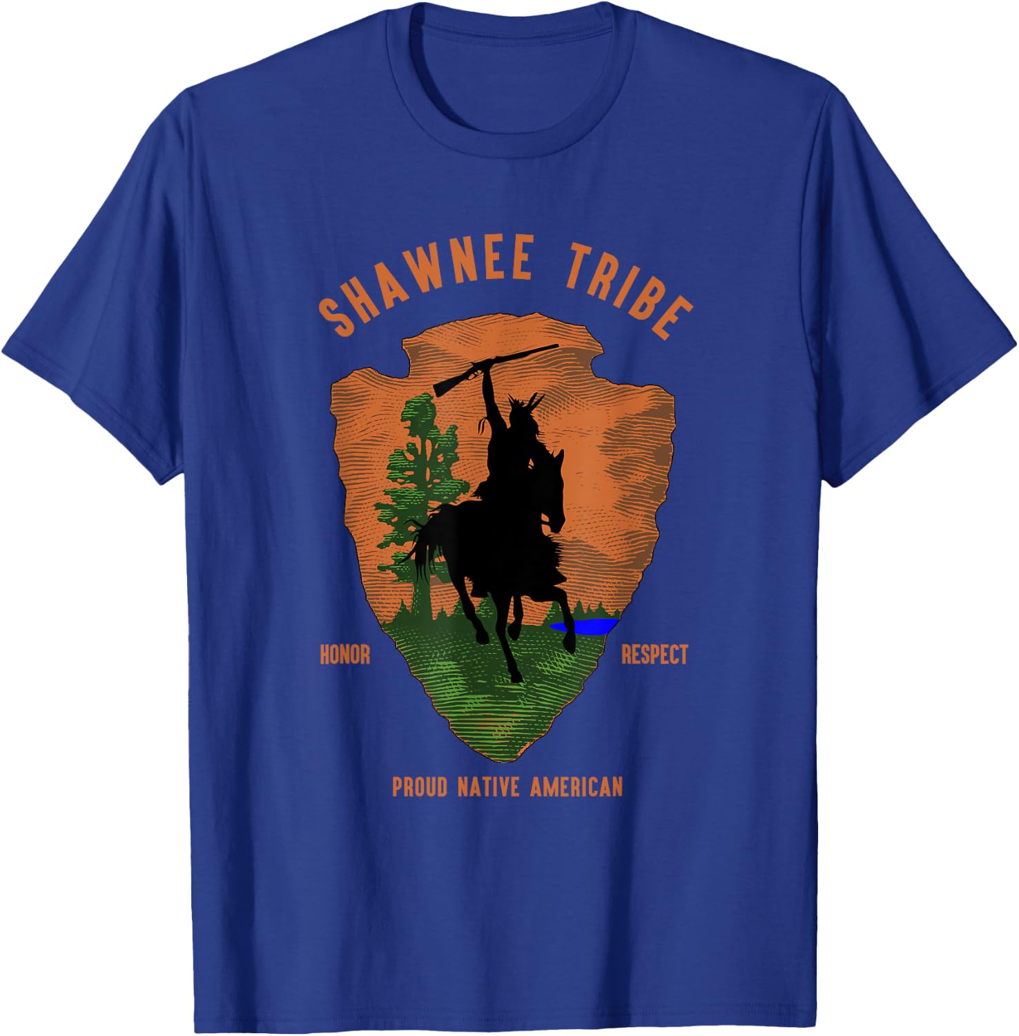 Shawnee Tribe Native American Honor Respect Vintage Arrow T-Shirt - T-Shirt | Royal