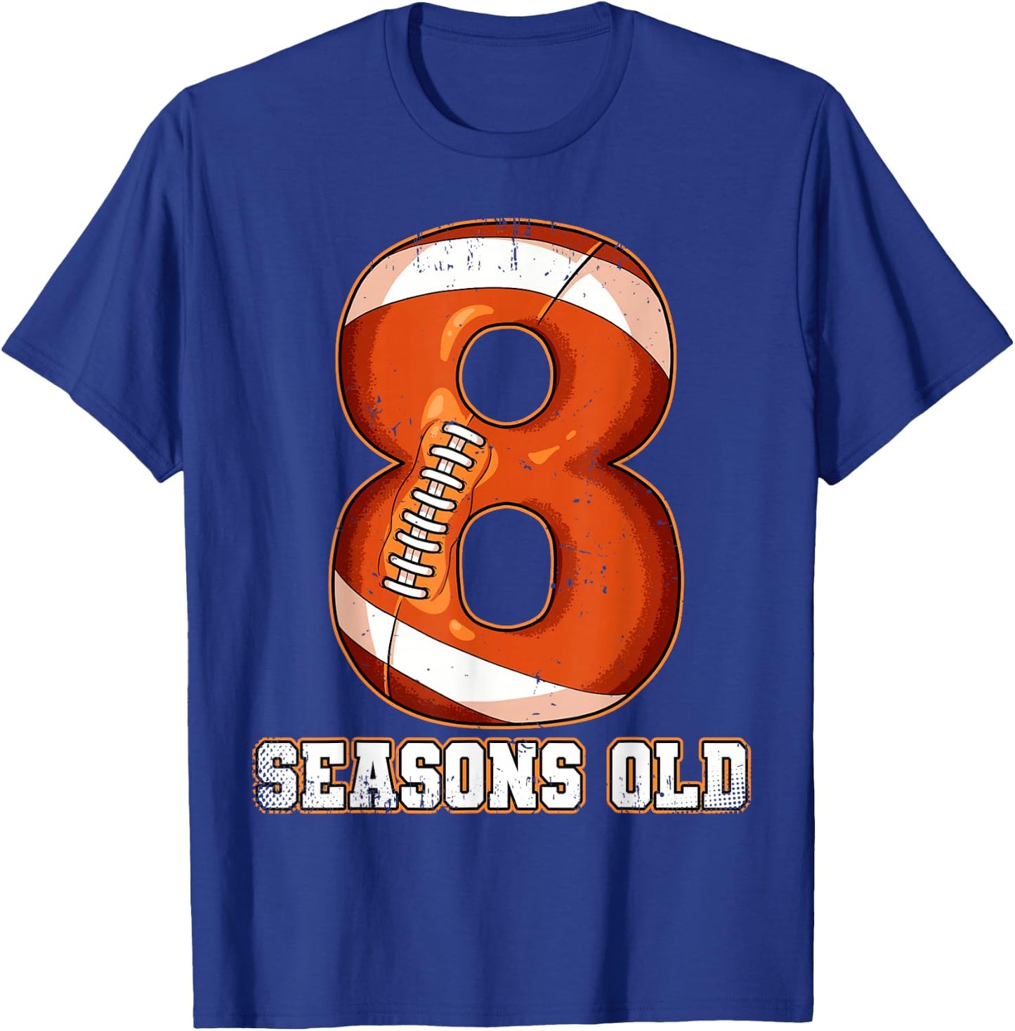 8th Birthday Football T-Shirt - T-Shirt | Royal