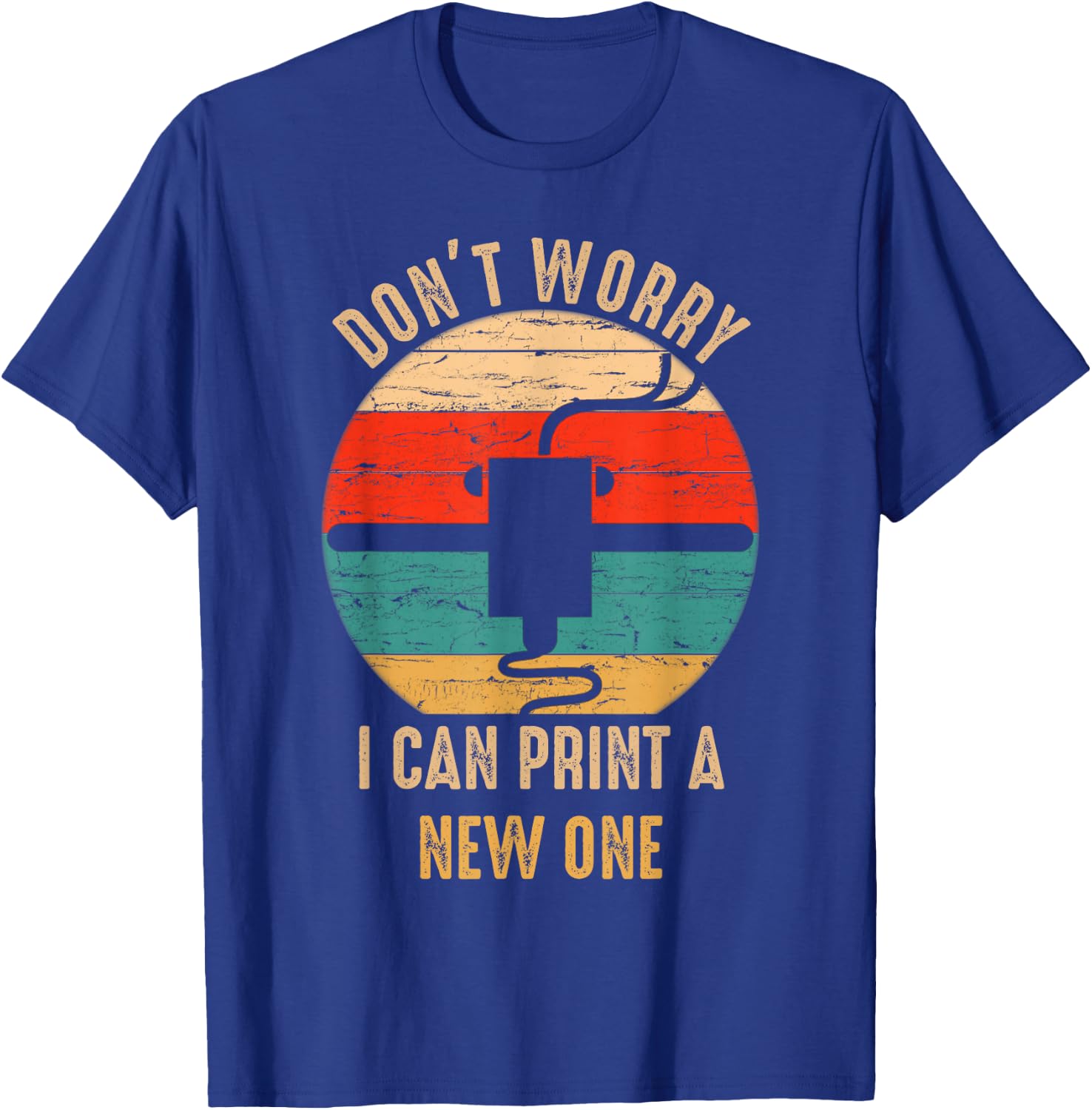 Vintage Retro 3D Printer Gift for Geeks T-Shirt - T-Shirt | Royal