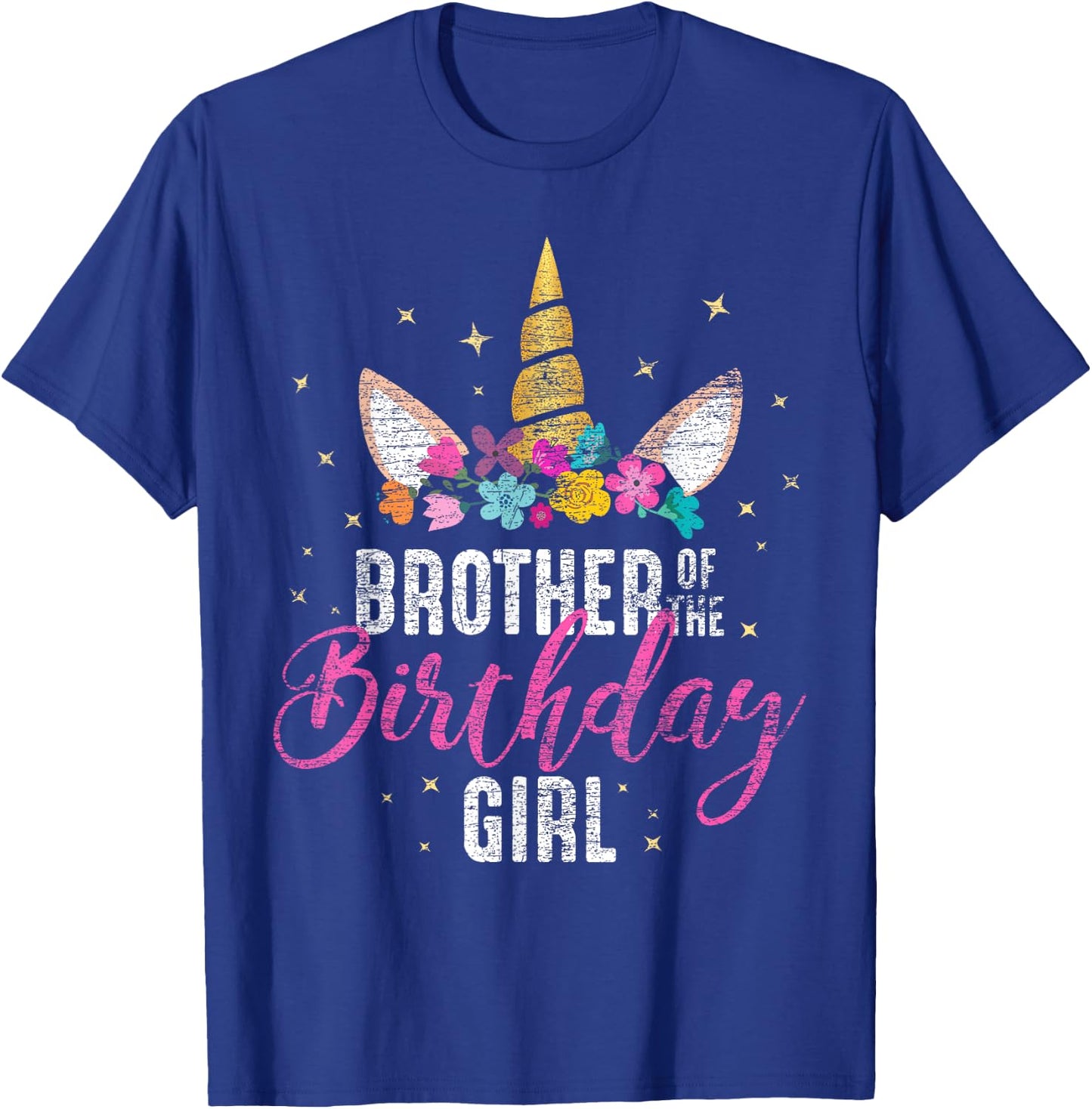 Brother Of The Birthday Girl Sibling Gift Unicorn Birthday T-Shirt - T-Shirt | Royal