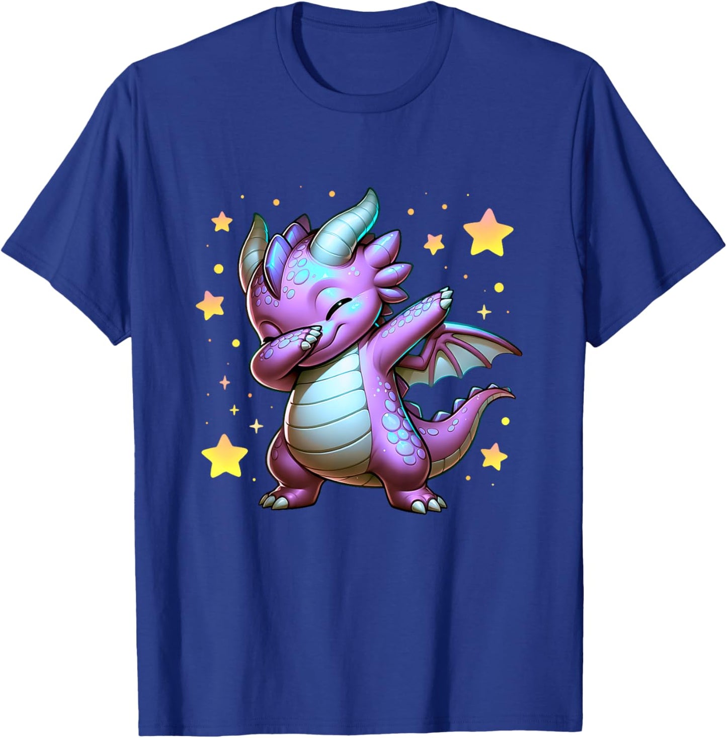Kids Dragon Dabbing Cute Ren Faire Graphic Toddler Girl Boy Funny T-Shirt - T-Shirt | Royal