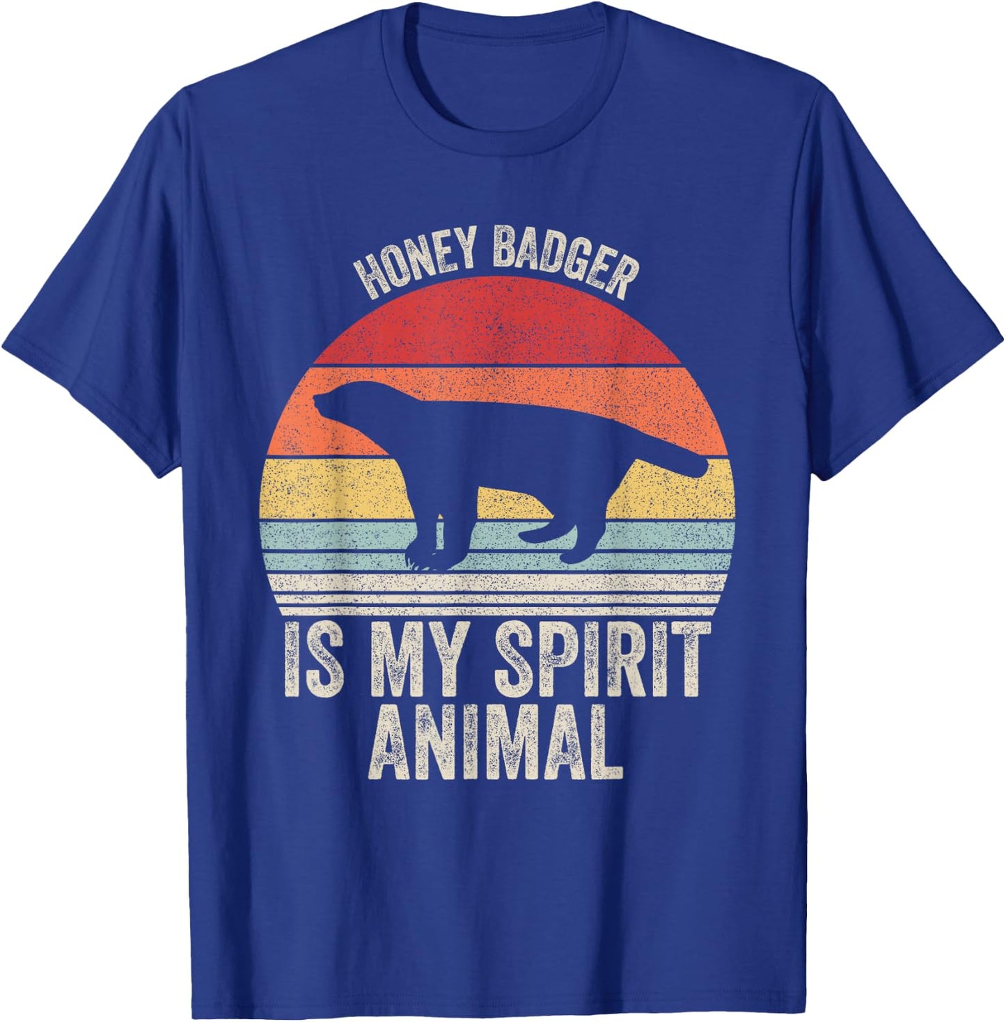 Vintage Retro Honey Badger Is My Spirit Animal T-Shirt - T-Shirt | Royal