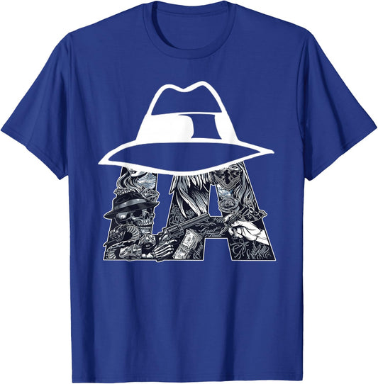 Men's Lowrider Hat LA Chicano Cholo Los Angeles Lowrider T-Shirt - T-Shirt | Royal