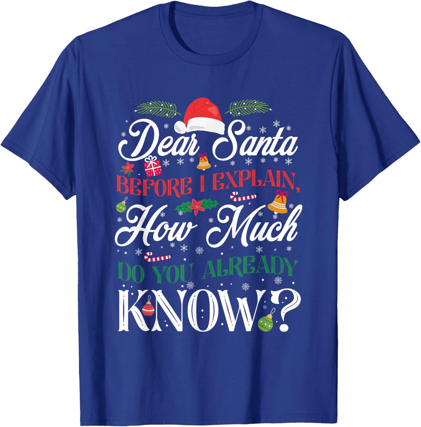 Funny Christmas Dear Santa How Much Do You Know T-Shirt - T-Shirt | Royal