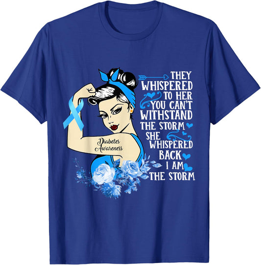 Diabetes Awareness Month Gift Powerful Warrior Women T-Shirt - T-Shirt | Royal