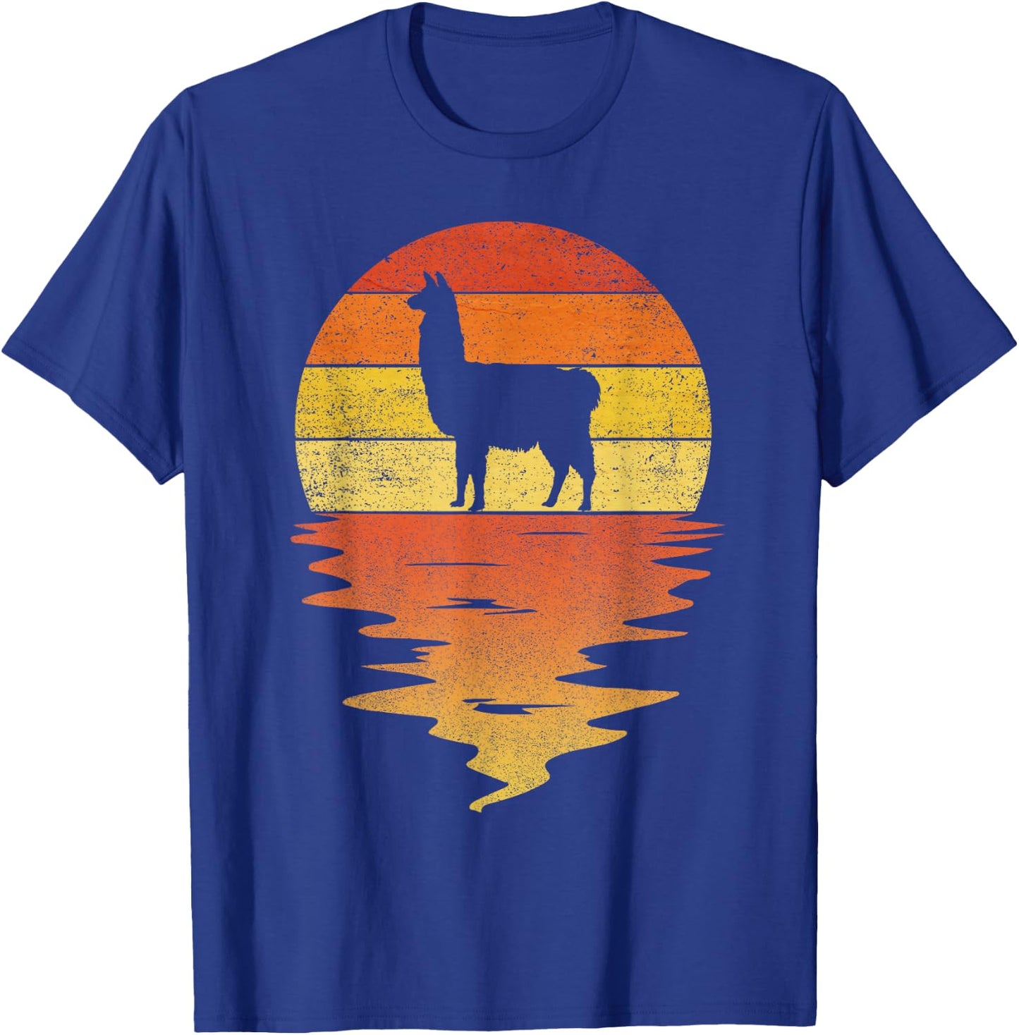 Llama shirt retro sunset 70s vintage Llama T-Shirt - T-Shirt | Royal