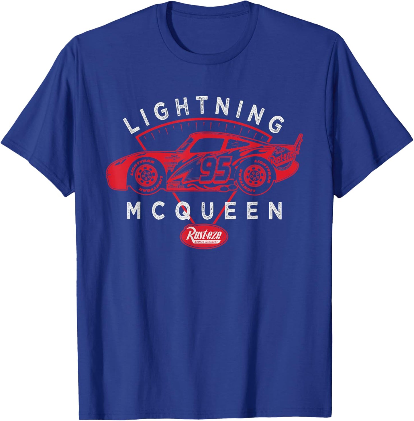 Disney and Pixar's Cars Lightning McQueen Rust-Eze Logo T-Shirt - T-Shirt | Royal