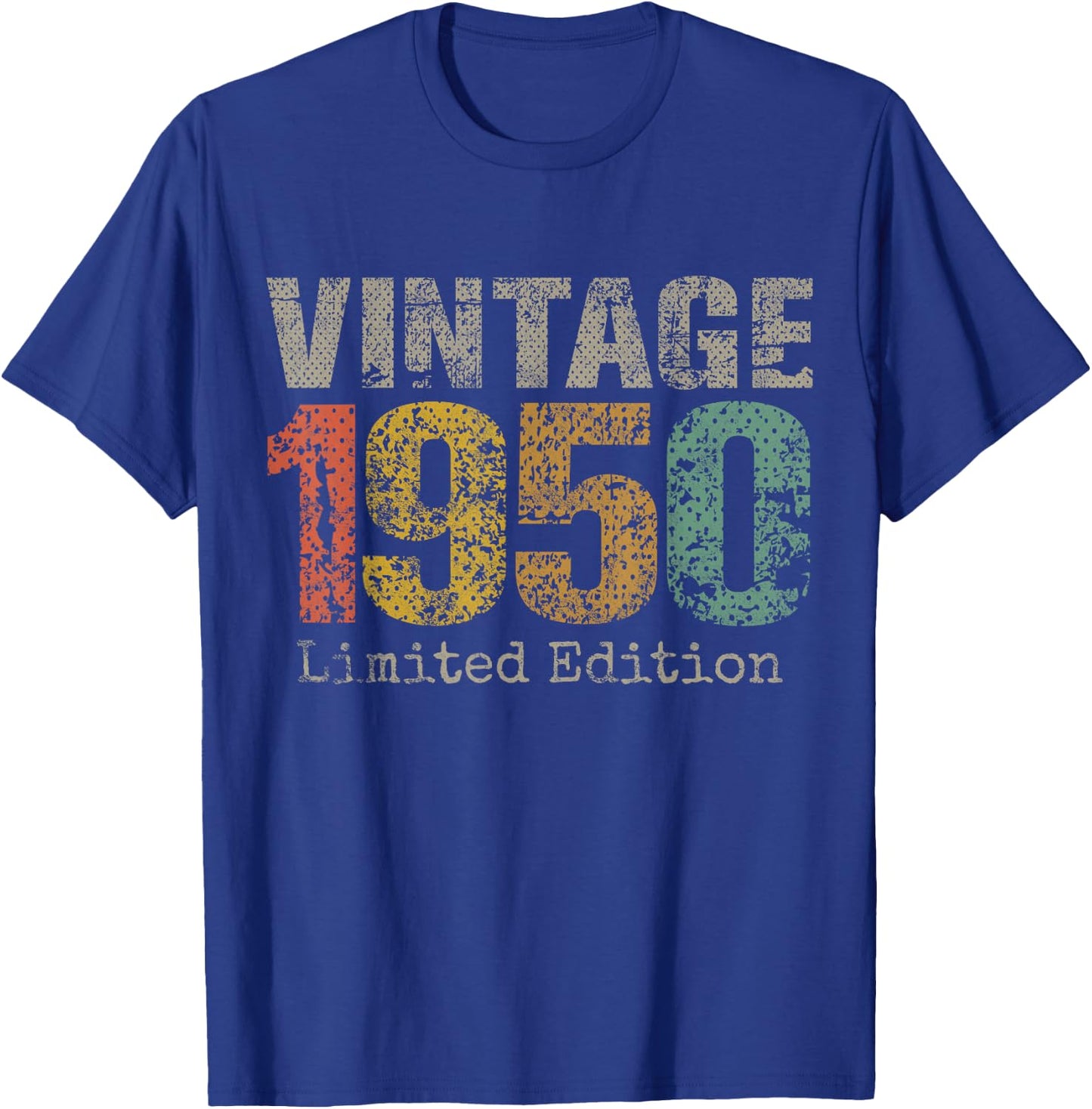 Vintage 1950 Limited Edition 75th Birthday Gifts 75 Year Old T-Shirt - T-Shirt | Royal