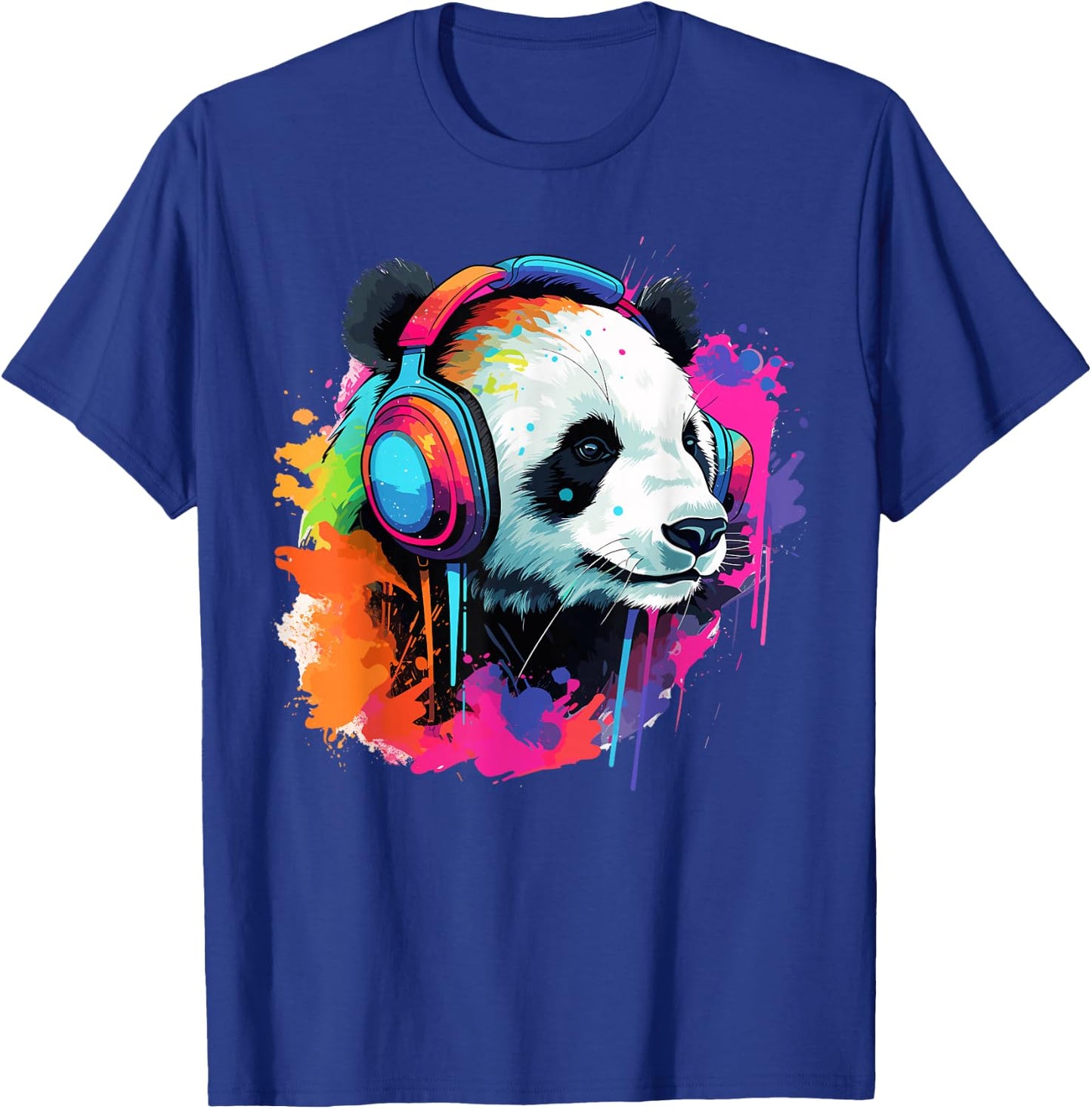 Panda Bear DJ with Headphones and Sunglasses Grafitti T-Shirt - T-Shirt | Royal