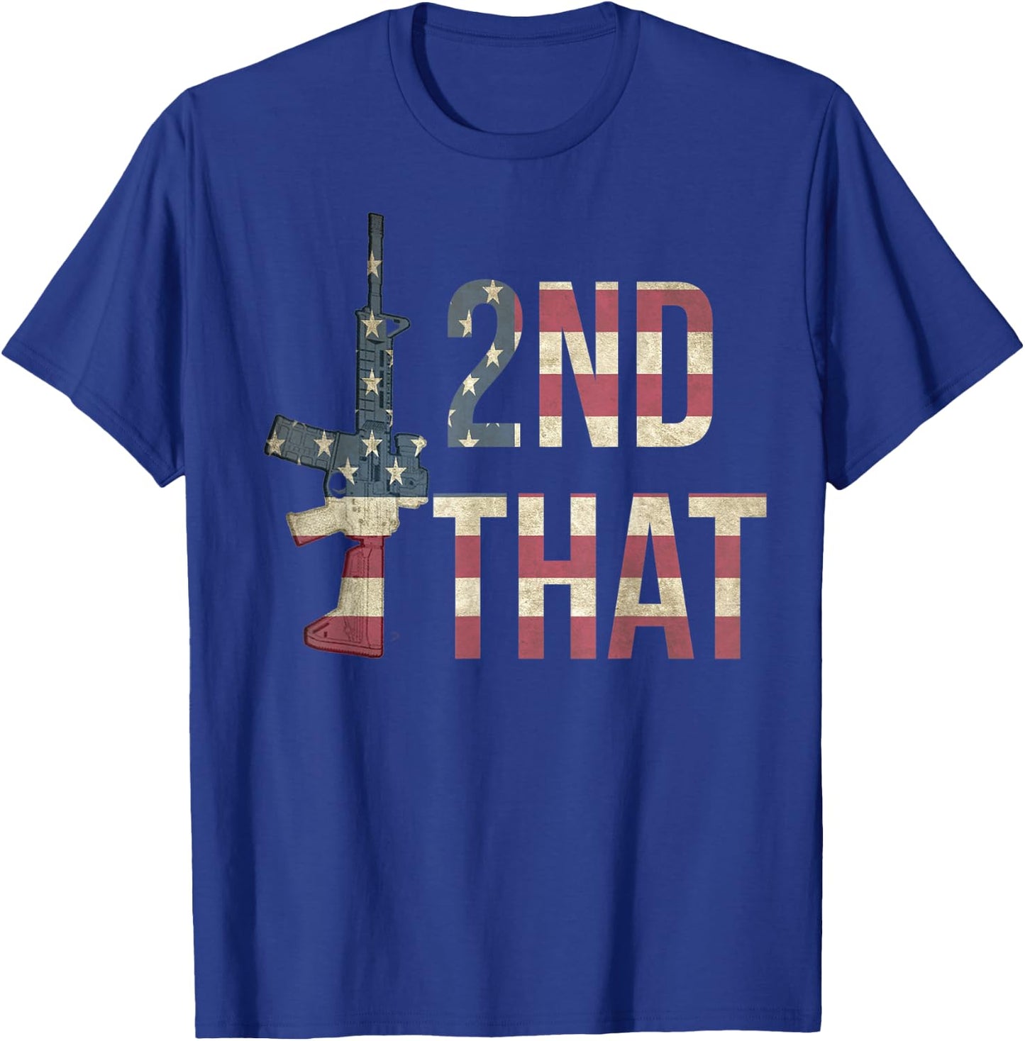 USA Flag Patriotic Pro Gun AR-15 I 2nd That Second Amendment T-Shirt - T-Shirt | Royal