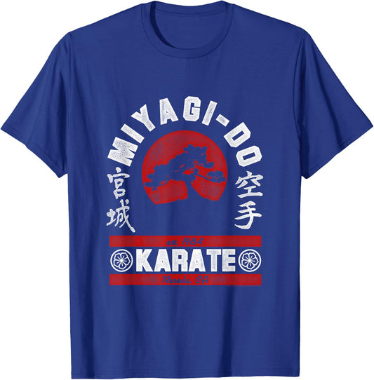 The Karate Kid Miyagi-Do Arched Tree Logo Retro Movie T-Shirt - T-Shirt | Royal