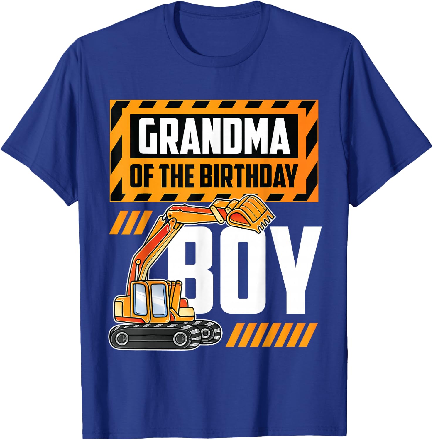vehicle construction excavator Grandma of the Birthday Boy T-Shirt - T-Shirt | Royal