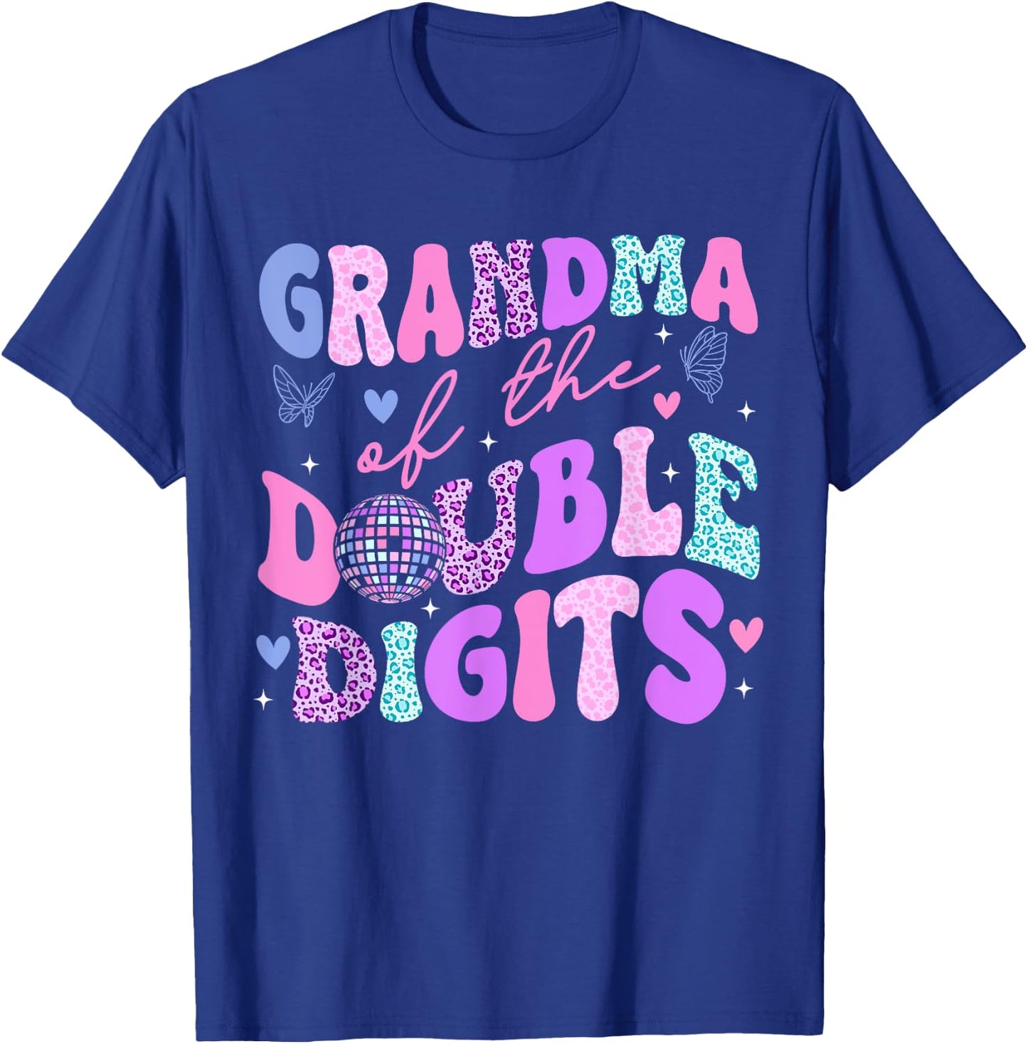 Grandma Of The Double Digits Daughter Groovy Mama Retro T-Shirt - T-Shirt | Royal