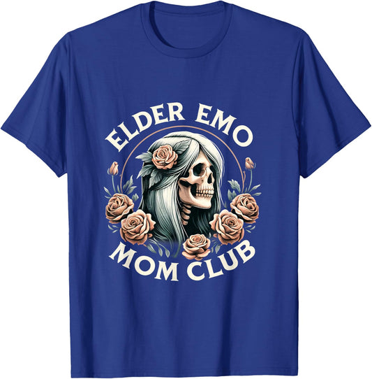 Elder Emo Mom Club Funny Skeleton Mom T-Shirt - T-Shirt | Royal