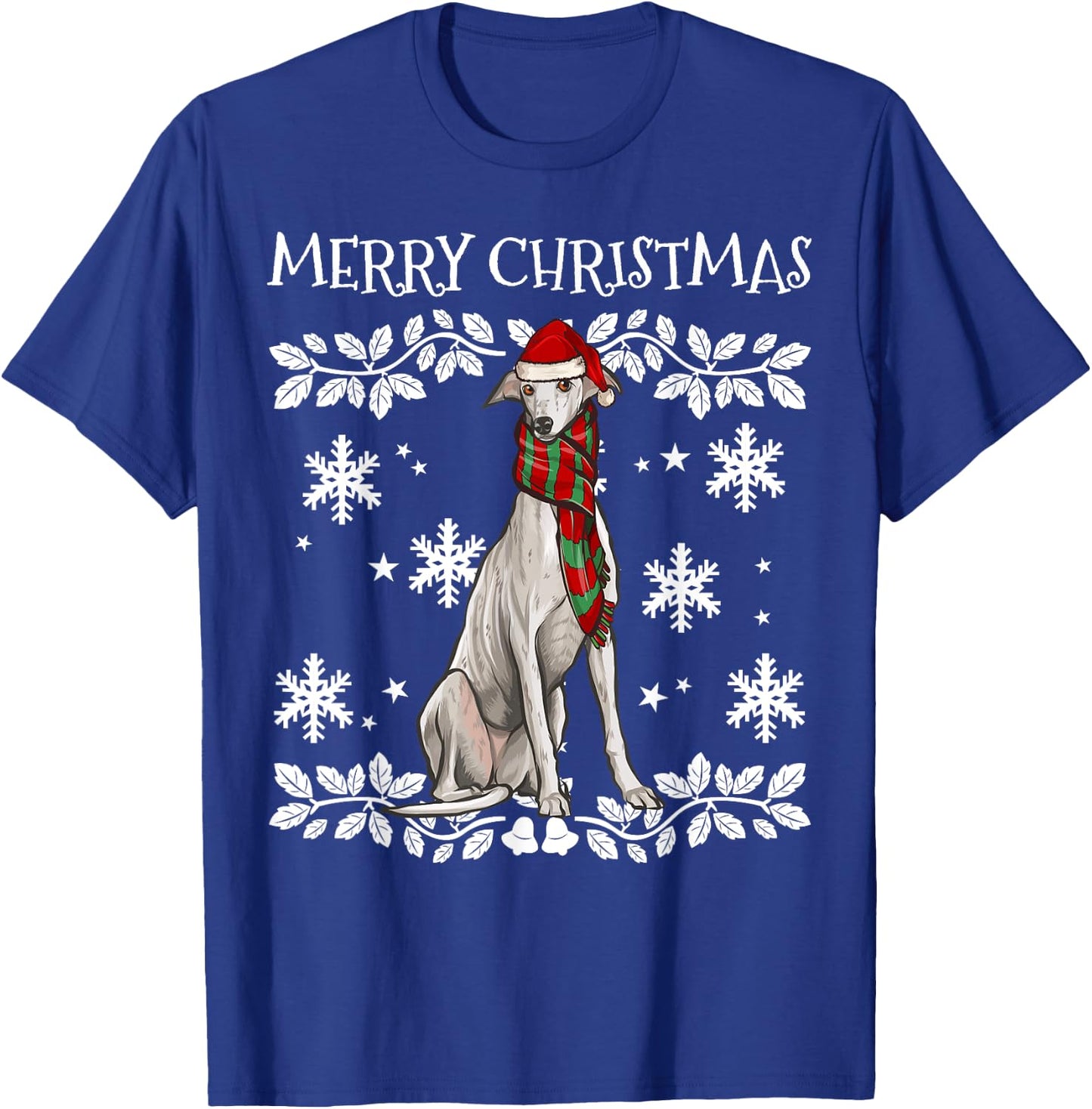 Merry Christmas Ornament Greyhound Xmas Santa T-Shirt - T-Shirt | Royal