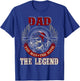 Dad The Man The Myth Happy Father's Day Skull Biker Lover T-Shirt - T-Shirt | Royal