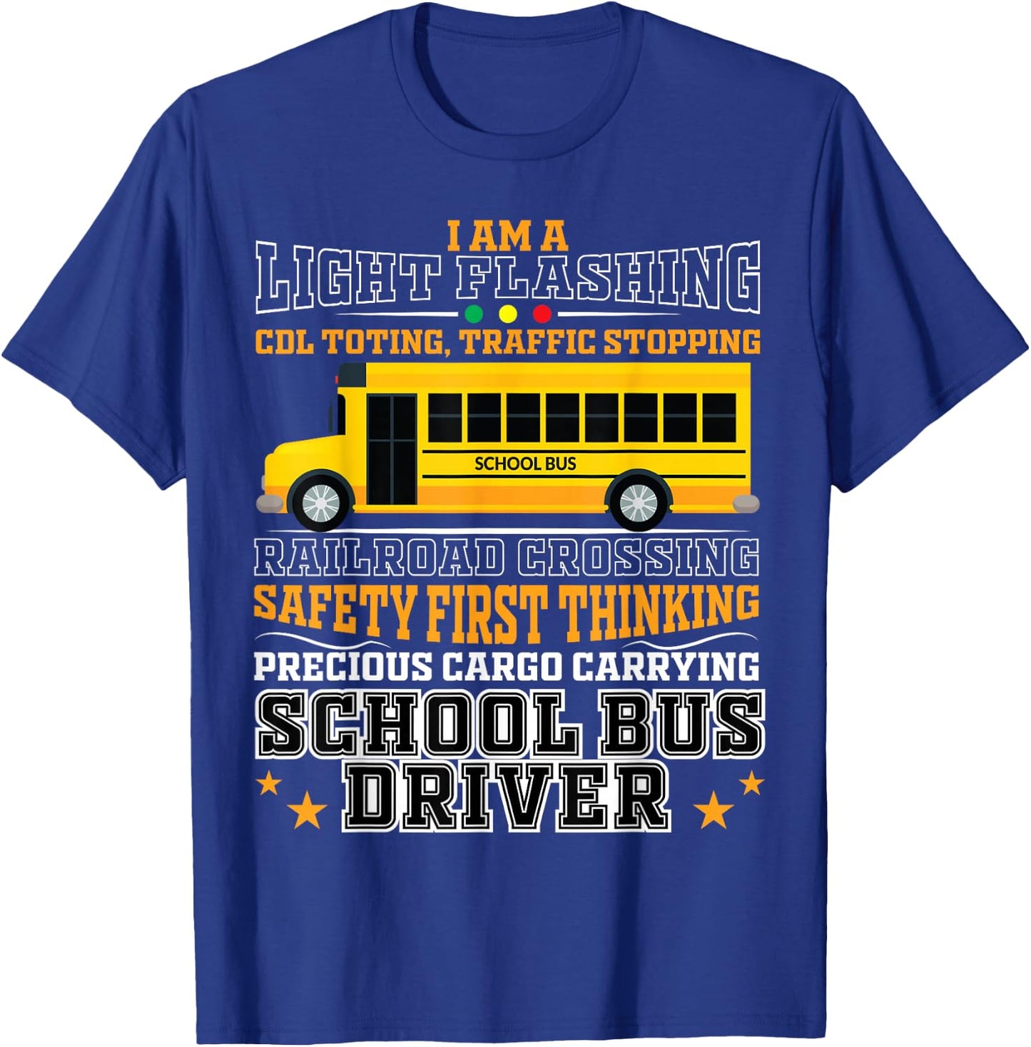 Railroad Crossing School Bus Driver Design for a Bus Driver T-Shirt - T-Shirt | Royal