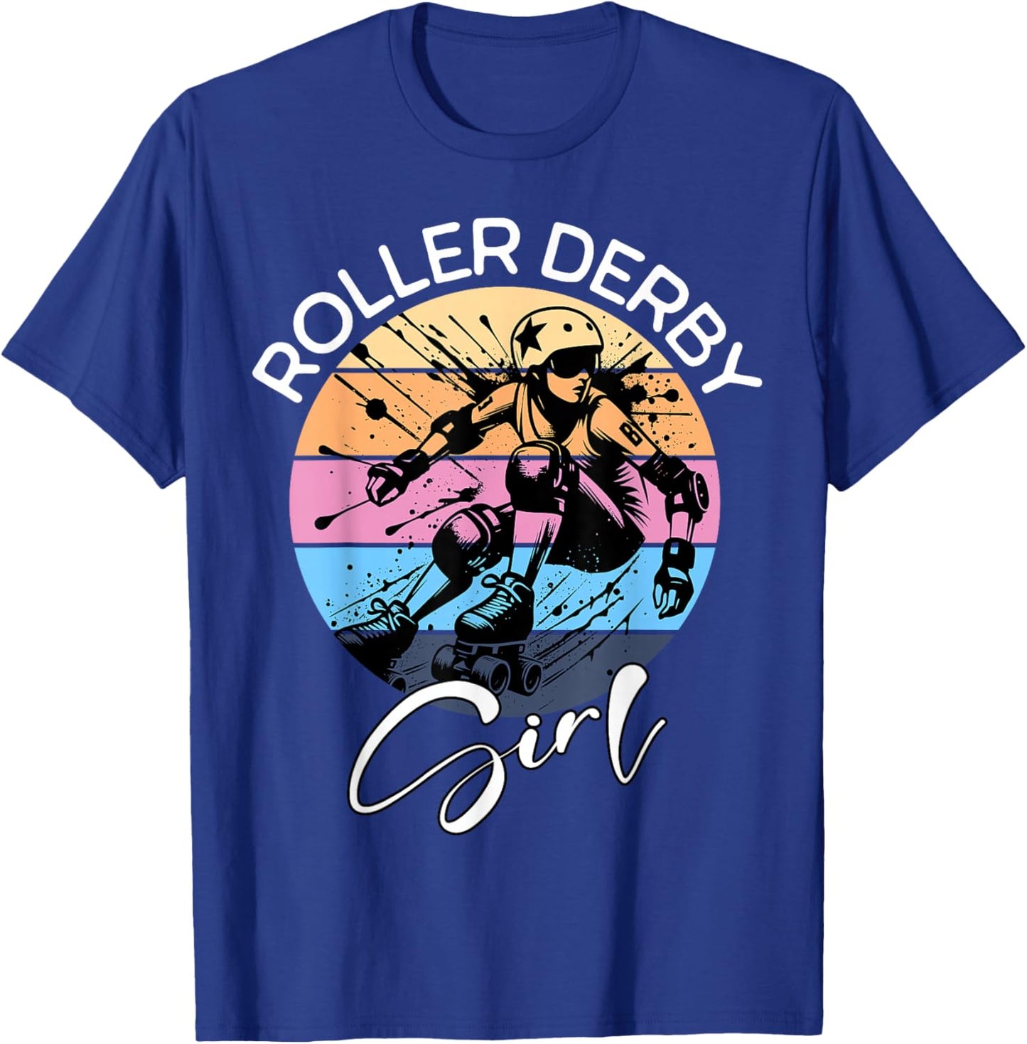Roller Derby Girl Playing Roller Derby T-Shirt - T-Shirt | Royal