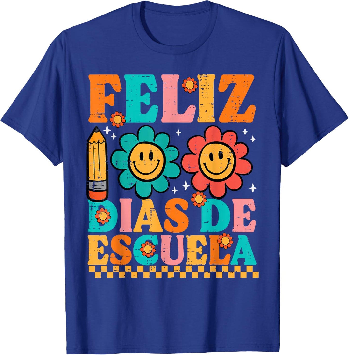 Feliz 100 Diaz De Escuela 100th Day School Spanish Teacher T-Shirt - T-Shirt | Royal