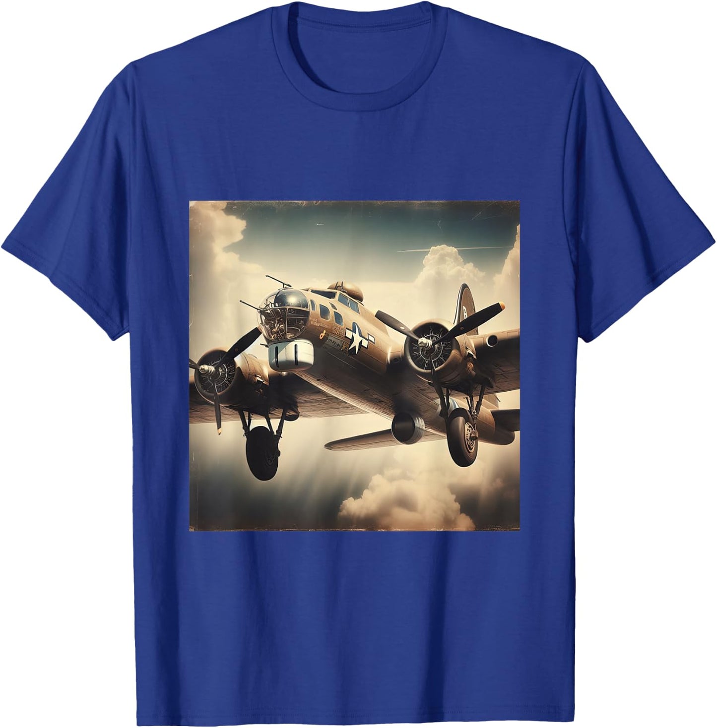 B 17 Flying Fortress USA WW2 Warplane T-Shirt - T-Shirt | Royal